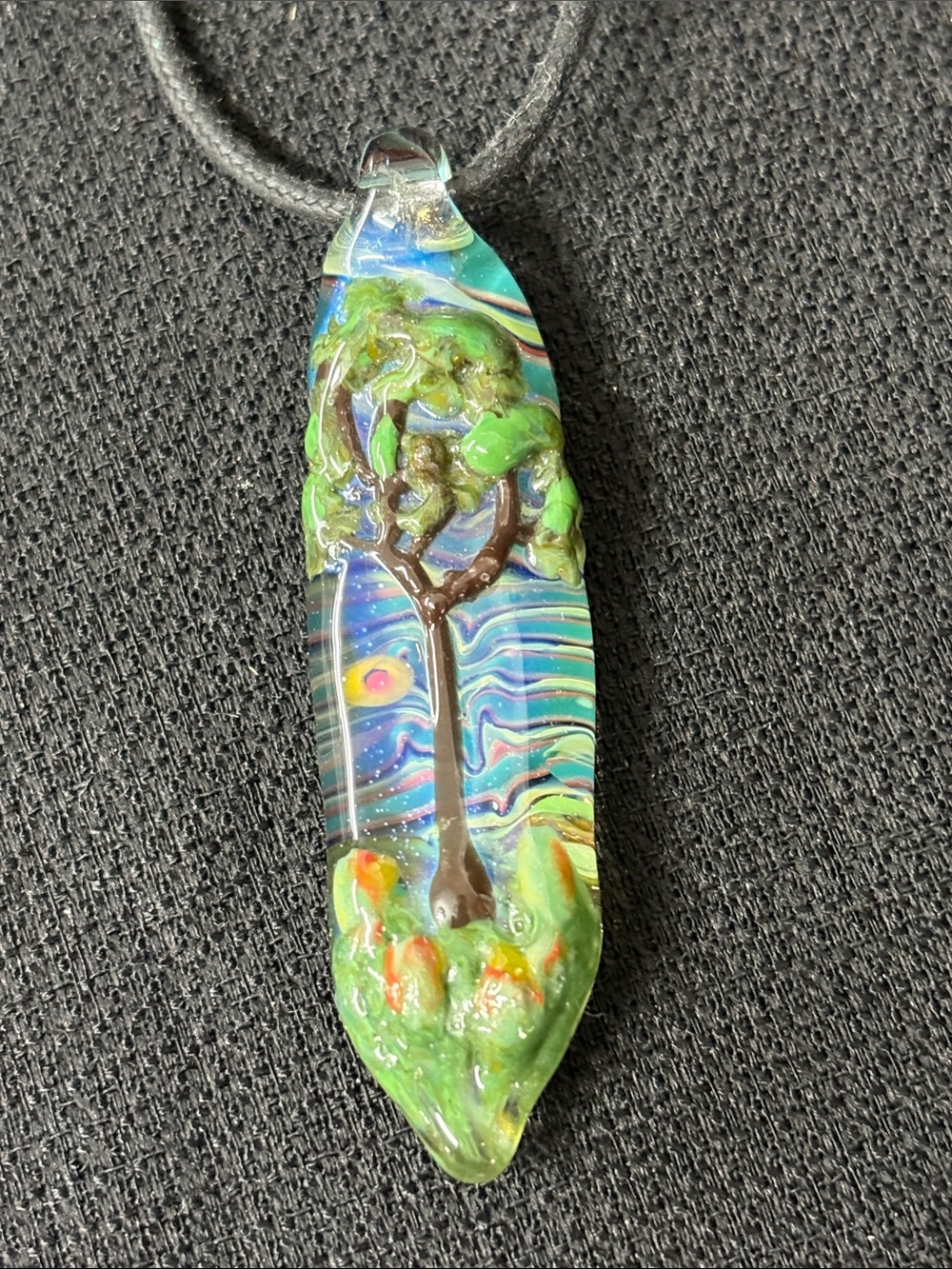 Handmade Glass Tree Pendant necklace